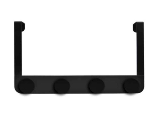Κρεμάστρα Πόρτας 4 Θέσεων 05223.001 20cm Matte Black Μέταλλο,Πλαστικό
