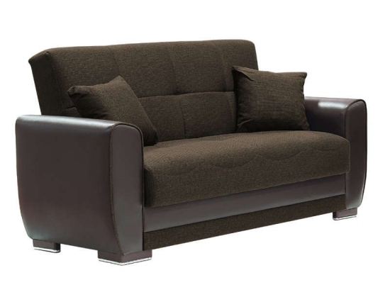 Καναπές 2Θέσιος Vera 167x89x84cm Brown 828-82-059 Τεχνόδερμα,Ύφασμα