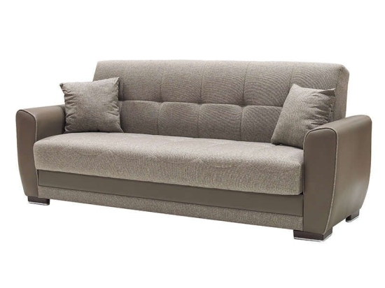 Καναπές 3Θέσιος Vera 222x89x84cm Beige 828-82-053 Τεχνόδερμα,Ύφασμα