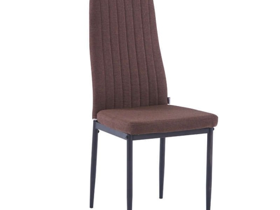 Καρέκλα 1001 42.5x44x96.5cm Brown Σετ 4τμχ Μέταλλο,Ύφασμα