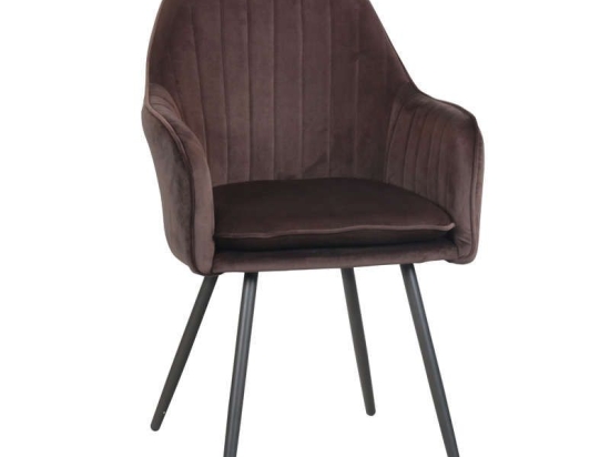 Πολυθρόνα C-987 58x60x86.5cm Brown Σετ 2τμχ Βελούδο, Μέταλλο