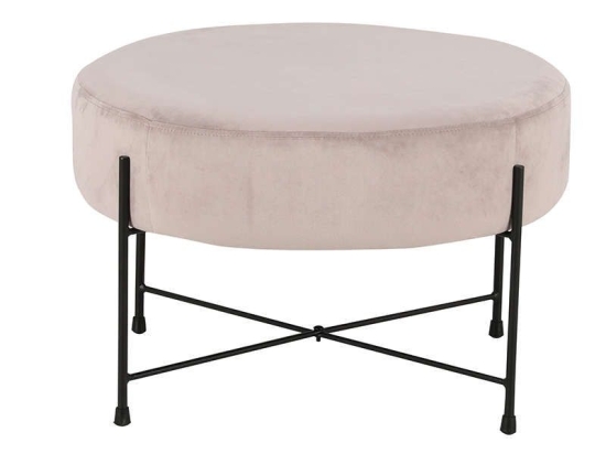 Σκαμπό 102 60x60x40cm Beige 380-92-008 Βελούδο, Μέταλλο