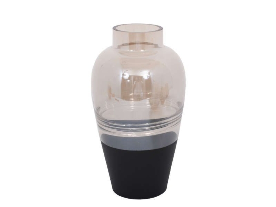 Βάζο 373-92-268 Amber Black-Clear 15x33cm Γυαλί