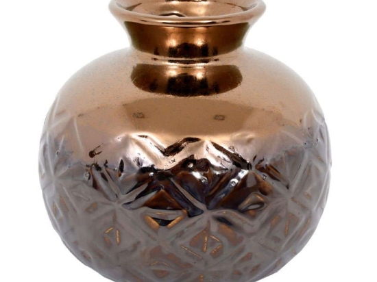 Βάζο Κεραμικό Cubes 028-92-087 19x17 17547 Bronze Κεραμικό