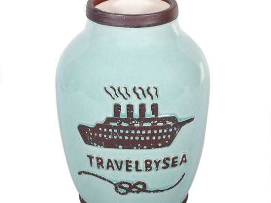 Βάζο Κεραμικό Travel By Sea 373-91-955 17,5cm 7151 Veraman Κεραμικό