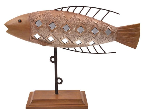 Διακοσμητικό Επιτραπέζιο 269-18-038 Ψάρι 23cm SF7066 Brown Μέταλλο