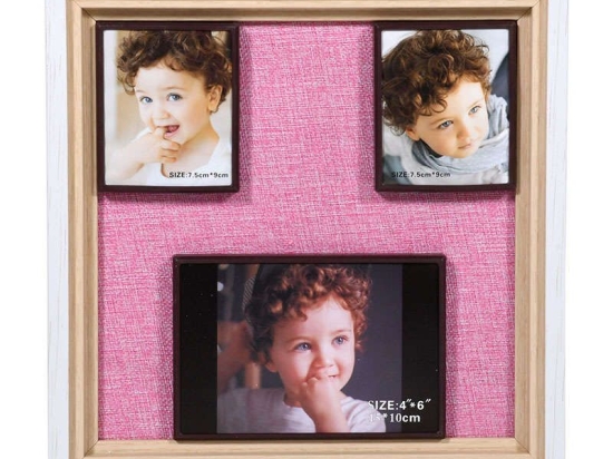 Κορνίζα 373-91-903 3 Θέσεων 25x25 8266-3 Pink Ξύλο