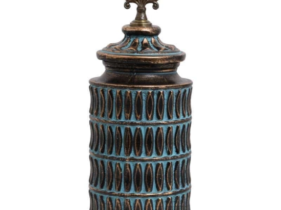 Βάζο 818695 373-121-639 16x16x40cm Bronze-Turquoise Κεραμικό