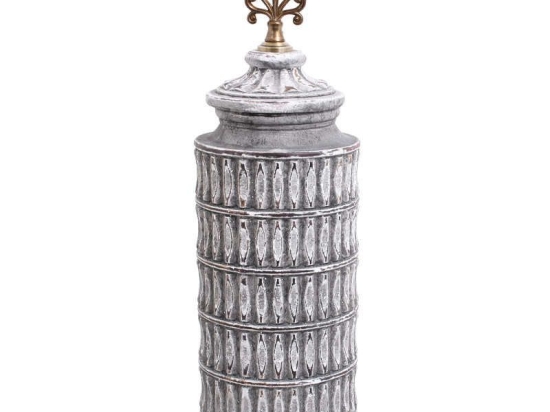 Βάζο 818694 373-121-643 16x16x47cm Grey-Gold Κεραμικό
