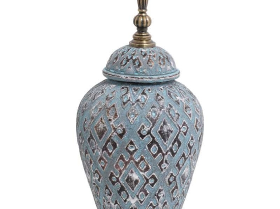 Βάζο 818691 373-121-644 17x17x31cm Blue Κεραμικό