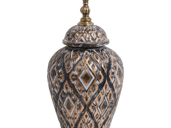 Βάζο 818691 373-121-647 17x17x31cm Black-Gold Κεραμικό