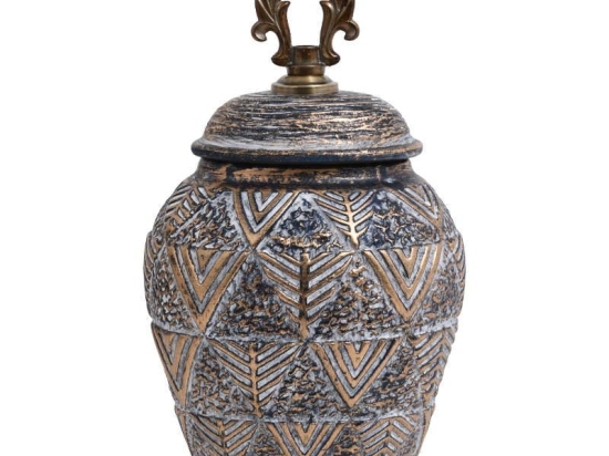 Βάζο 818685 373-121-632 18x12x28cm Grey-Gold Κεραμικό