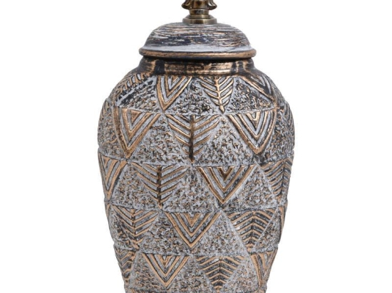 Βάζο 818683 373-121-634 20x15x40cm Grey-Gold Κεραμικό