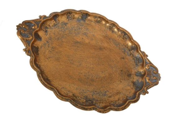 Δίσκος Διακοσμητικός 373-92-019 37x30,5x5cm Gold Μέταλλο