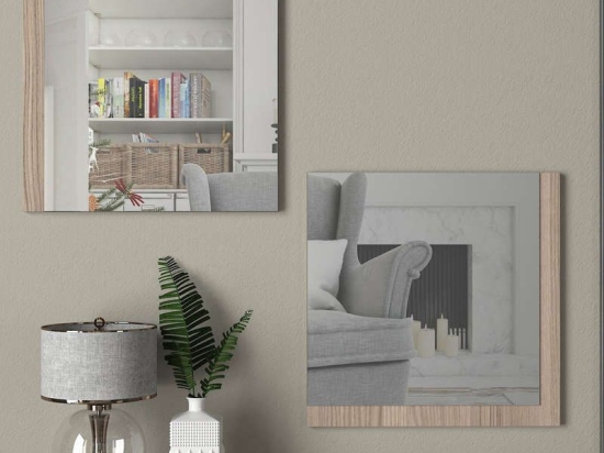 Καθρέπτης Σετ 2Τμχ Charles 881-121-051 60x5x60cm Grey-Oak Μελαμίνη