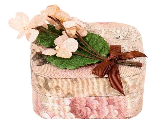 Μπιζουτιέρα Λουλούδια G19-411 1-373-91-161 11x11x5cm Peach-Red Etiquette Χαρτί