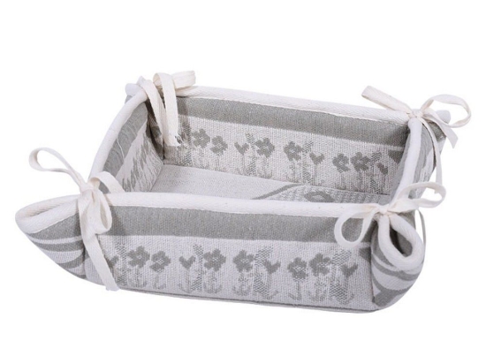 Ψωμιέρα Ζακαρ Σπιτάκια 36*36 1-719-91-009 Ύφασμα Grey Etiquette Ύφασμα
