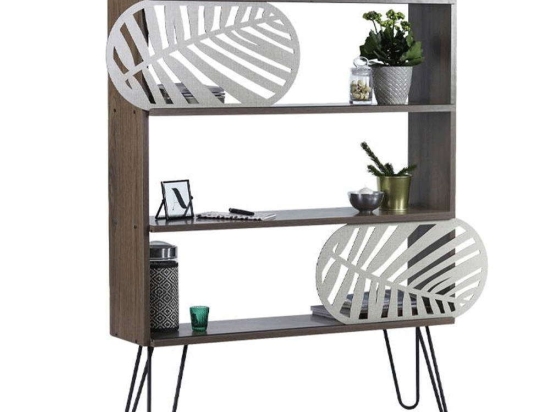 Βιβλιοθήκη-Ραφιέρα Elmira 891-221-010 117x25x94cm Walnut-Black