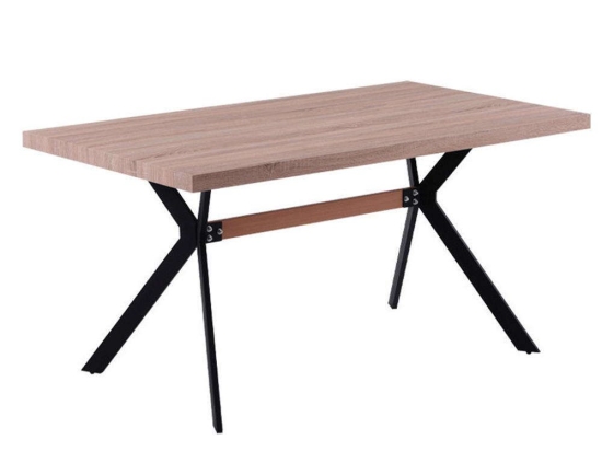 Τραπέζι 606-121-092 160x90x75cm Natural-Black Mdf,Μέταλλο