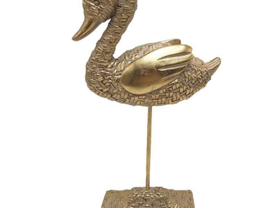 Διακοσμητικό Πουλί Σε Stand 279-221-148 19,5x7,5x35cm Gold Πολυρεσίνη