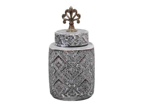 Βάζο Κεραμικό 08-122-196 28,5cm Grey Κεραμικό