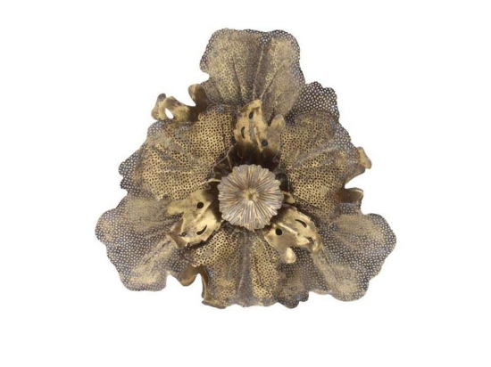 Διακοσμητικό Τοίχου Flower 1-160-220-037 54,5x8x50,5cm Gold Etiquette Μέταλλο