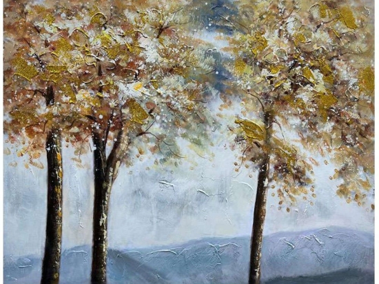 Πίνακας Καμβάς Trees 148-222-142 80x2,3x60cm Multi Οριζόντιοι Καμβάς