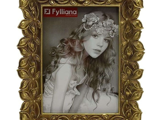 Κορνίζα Flower 279-222-150 10x15cm Gold Πολυρεσίνη