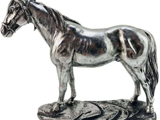 Διακοσμητικό Άλογο 269-122-158 25x7x21cm Silver Πολυρεσίνη