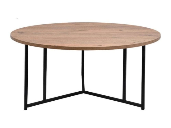 Τραπεζάκι Σαλονιού Στρογγυλό 835-223-272 90,5x46cm Oak-Black