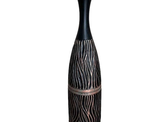Βάζο 0038-223-036 14x14x60,5cm Black-Bronze Πολυρεσίνη