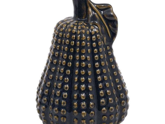 Διακοσμητικό Αχλάδι 023-223-090 12x12x16cm Blue Black-Gold Κεραμικό