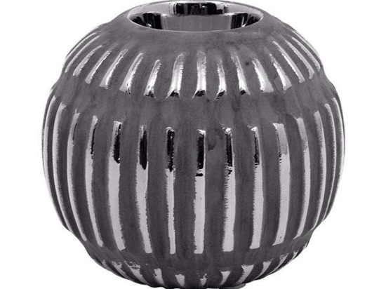 Κηροπήγιο Ρεσώ 023-223-112 13x13x11cm Silver-Grey Κεραμικό