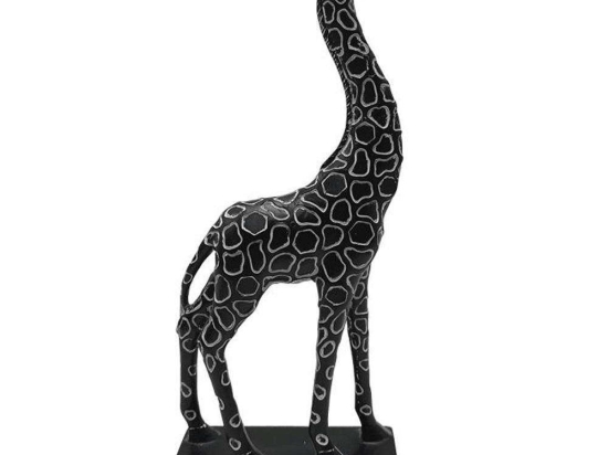Διακοσμητικό Αντικείμενο Επιτραπέζιο Giraffe 279-223-224 14x6x33cm Black-White Πολυρεσίνη