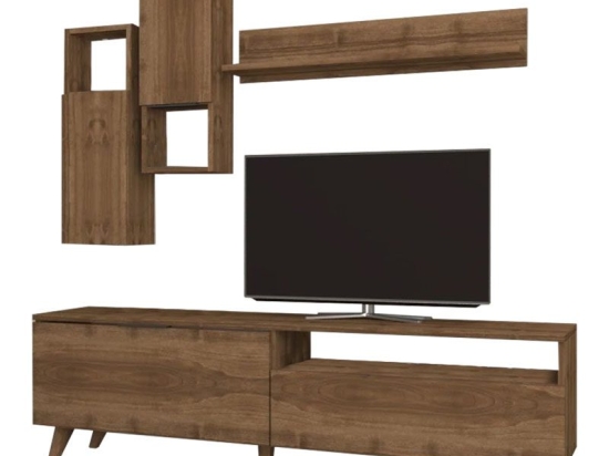 Σύνθετο σαλονιού Neel pakoworld καρυδί 160x35x47εκ