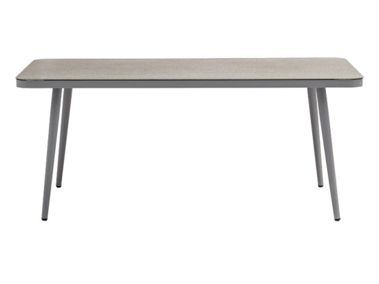 Τραπέζι Ecco pakoworld αλουμίνιο γκρι-γυαλί μπεζ 160x90x75εκ