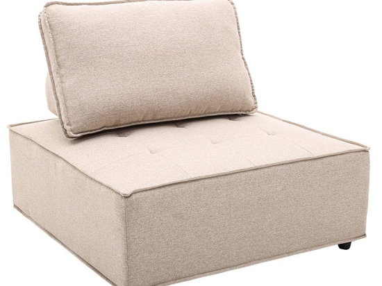 Πολυθρόνα Ferris pakoworld ύφασμα μπεζ 99.5x99.5x71.5εκ