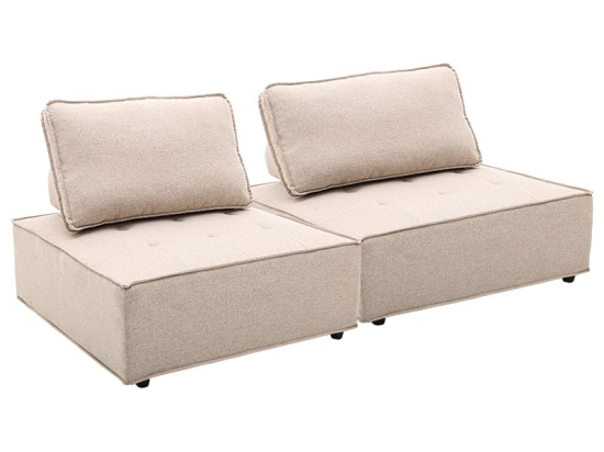 Σετ πολυθρόνων 2τεμ Ferris pakoworld ύφασμα μπεζ 199x99.5x71.5εκ