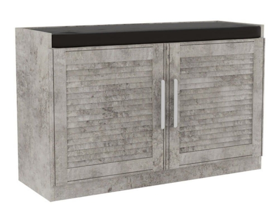 Παπουτσοθήκη-Σκαμπό Crispy 123-000194 9 Ζευγών 94x34,5x60cm Antique Anthracite