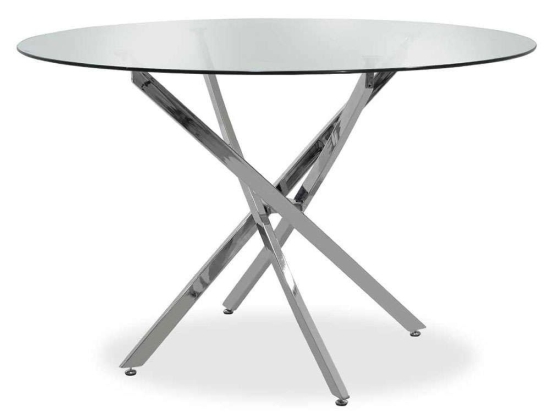 Τραπέζι Στρόγγυλο Steve 029-000030 Διαφανές Φ120x74.5cm Μέταλλο,Γυαλί