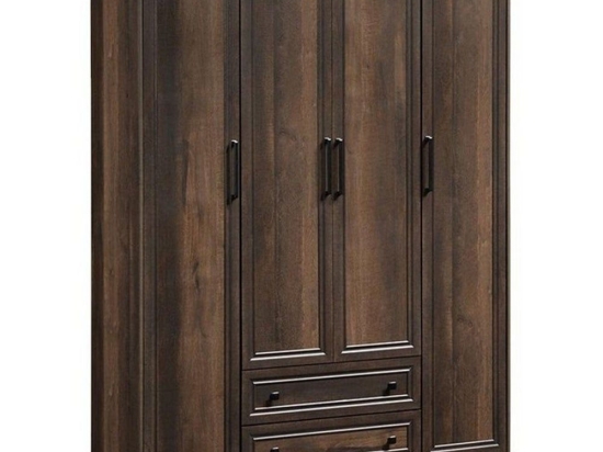 Ντουλάπα Ρούχων Τετράφυλλη Mozart 123-000135 Καρυδί 158X52X202,5cm Τετράφυλλη Mdf,Ξύλο