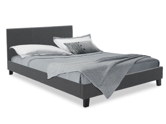 Κρεβάτι Nevil 150x200 006-000020 Anthracite Διπλό Ξύλο,Ύφασμα