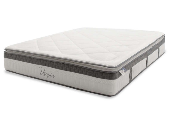 Στρώμα Utopia Pocket Spring Με Ανώστρωμα 30-32cm 160x200cm White-Grey Υπέρδιπλo Foam