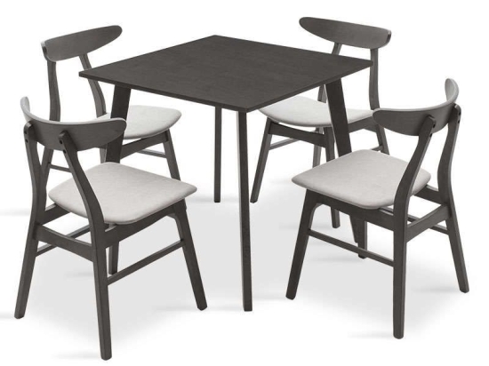 Τραπεζαρία Benson - Orlean Σετ 5τμχ 80x80x75cm 200-000179 Rustic Grey 4 Θέσεων