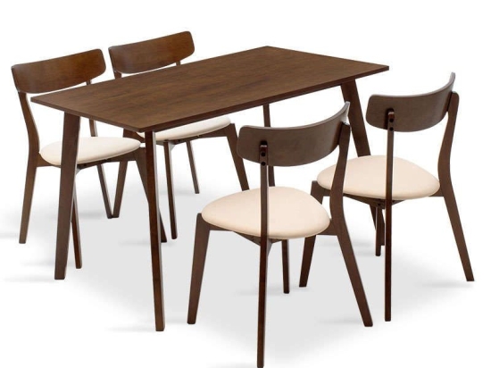 Τραπεζαρία Benson - Toto Σετ 5τμχ 200-000184 120x75x75cm Walnut 4 Θέσεων