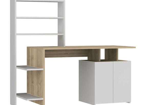 Γραφείο Με Ραφιέρα Melis 120-000082 146x60x129cm Sonoma-White