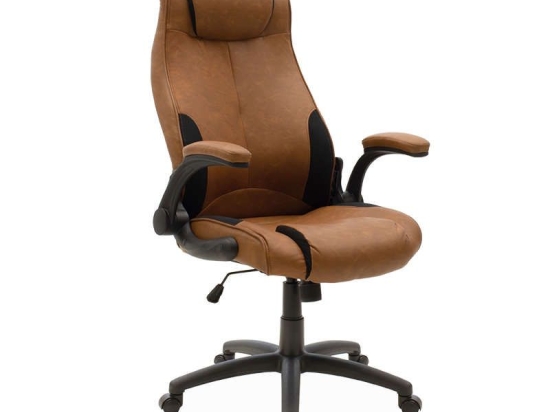 Πολυθρόνα Γραφείου Διευθυντική Bear 033-000013 65x79x115-123cm Tabac-Black