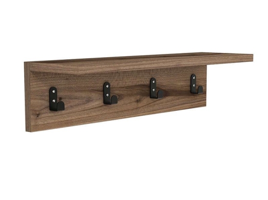 Κρεμάστρα Mulan 120-000034 60x16x14.5cm Walnut Μελαμίνη,Mdf