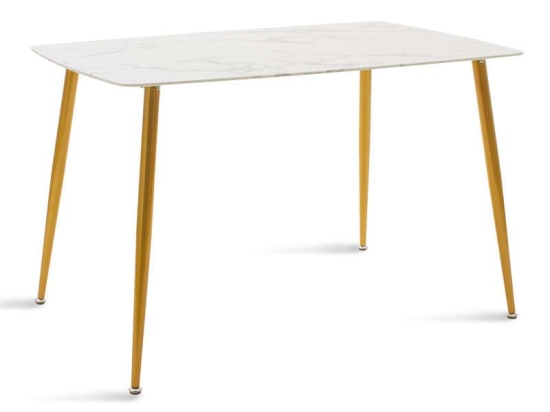 Τραπέζι Paris 029-000086 120x80x75cm Gold Μέταλλο,Γυαλί
