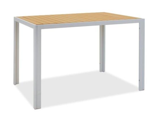 Τραπέζι Κήπου Tessa 136-000012 120x80x75cm White-Natural